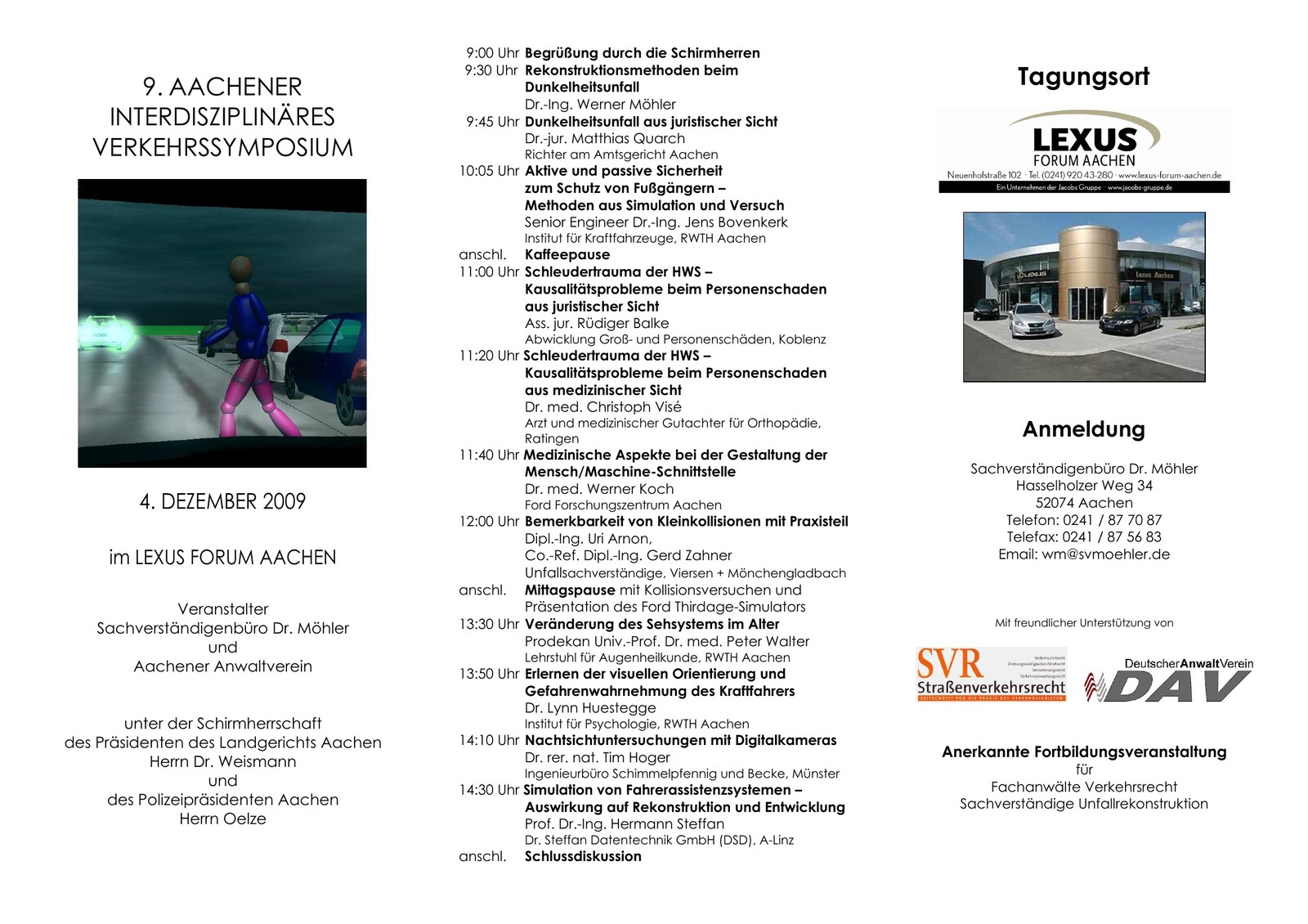 Flyer zum 9. Aachener Interdisziplinären Verkehrssymposium 2009