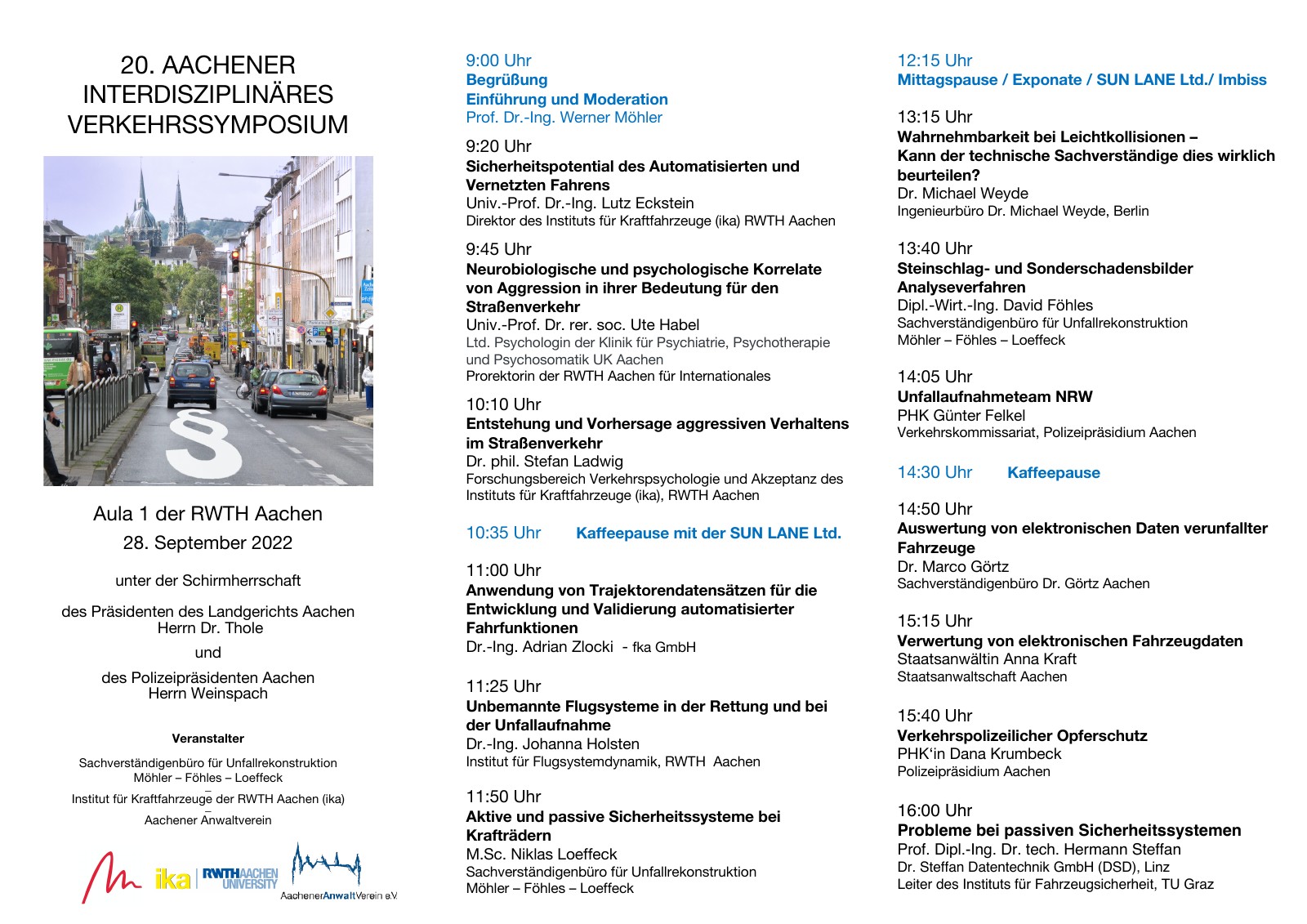 Flyer zum 20. Aachener Interdisziplinären Verkehrssymposium 2022