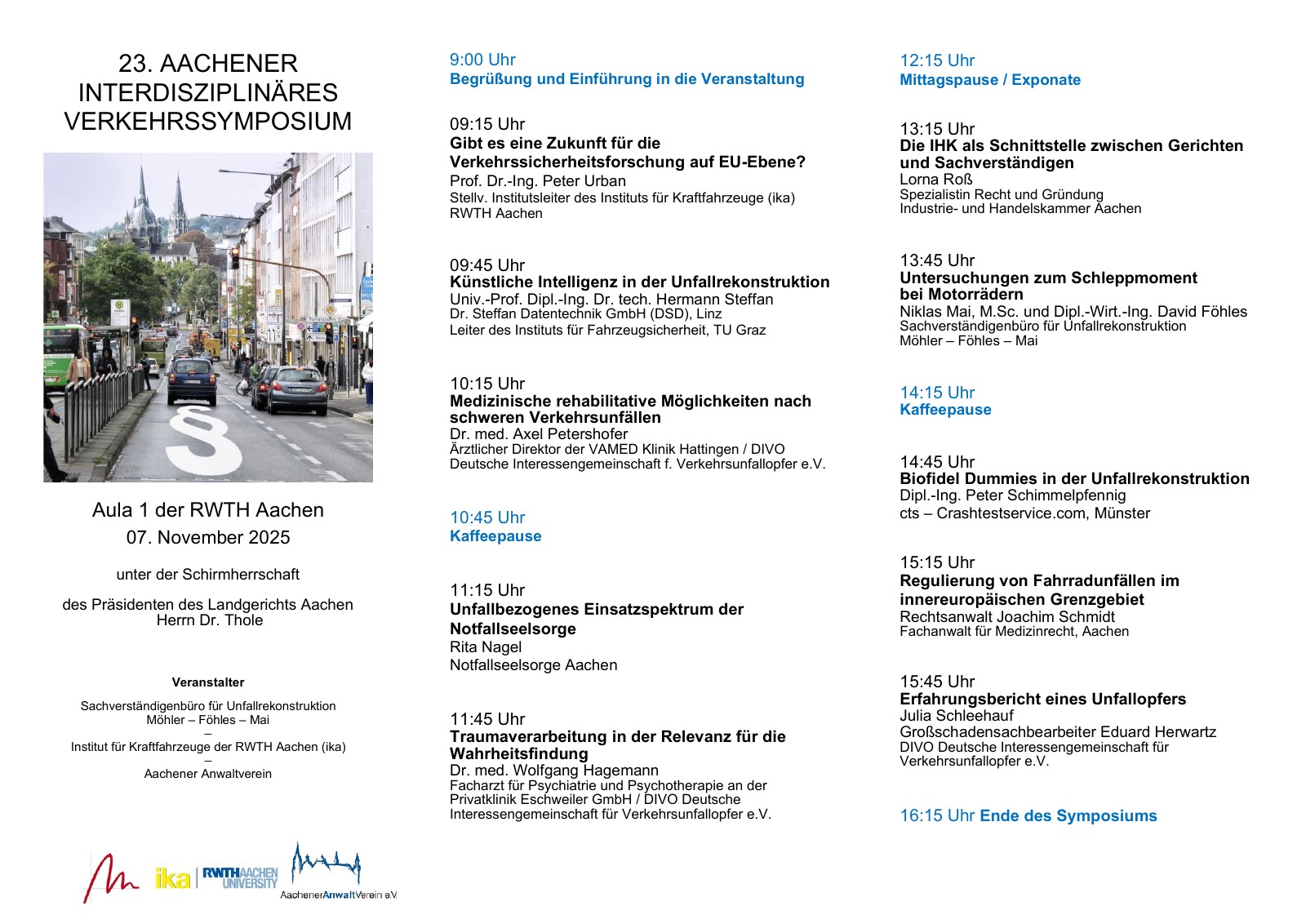 Flyer zum 23. Aachener Interdisziplinären Verkehrssymposium 2025